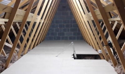 completed loft boarding with hatch